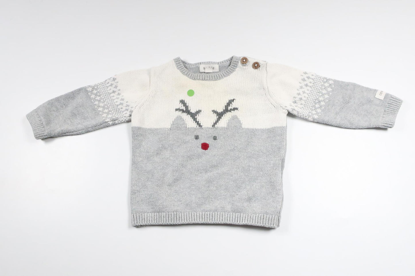 Strikket sweater fra Newbie - Størrelse 62 - Grå