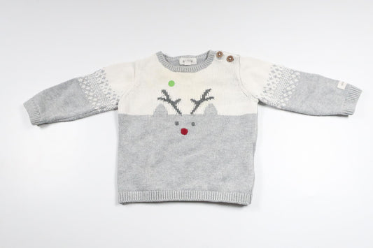 Strikket sweater fra Newbie - Størrelse 62 - Grå