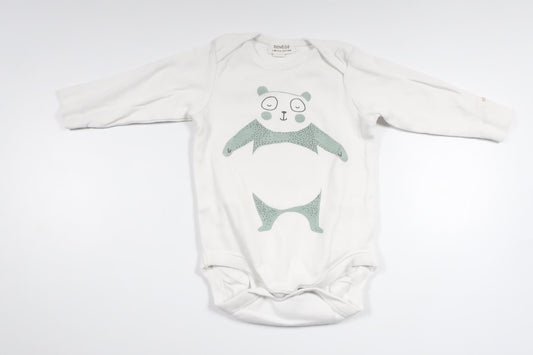 Bodysuit med panda fra Newbie Limited Edition - Størrelse 62 - Hvid