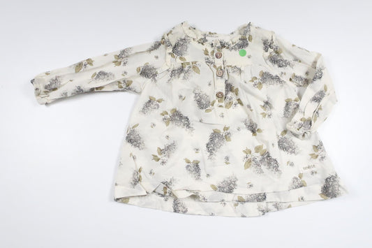 Blomstertunika fra Newbie - Størrelse 68 - Off-white