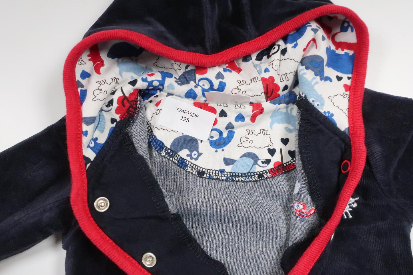 Fleecejakke med hætte fra Newbie - Størrelse 56 - Marineblå