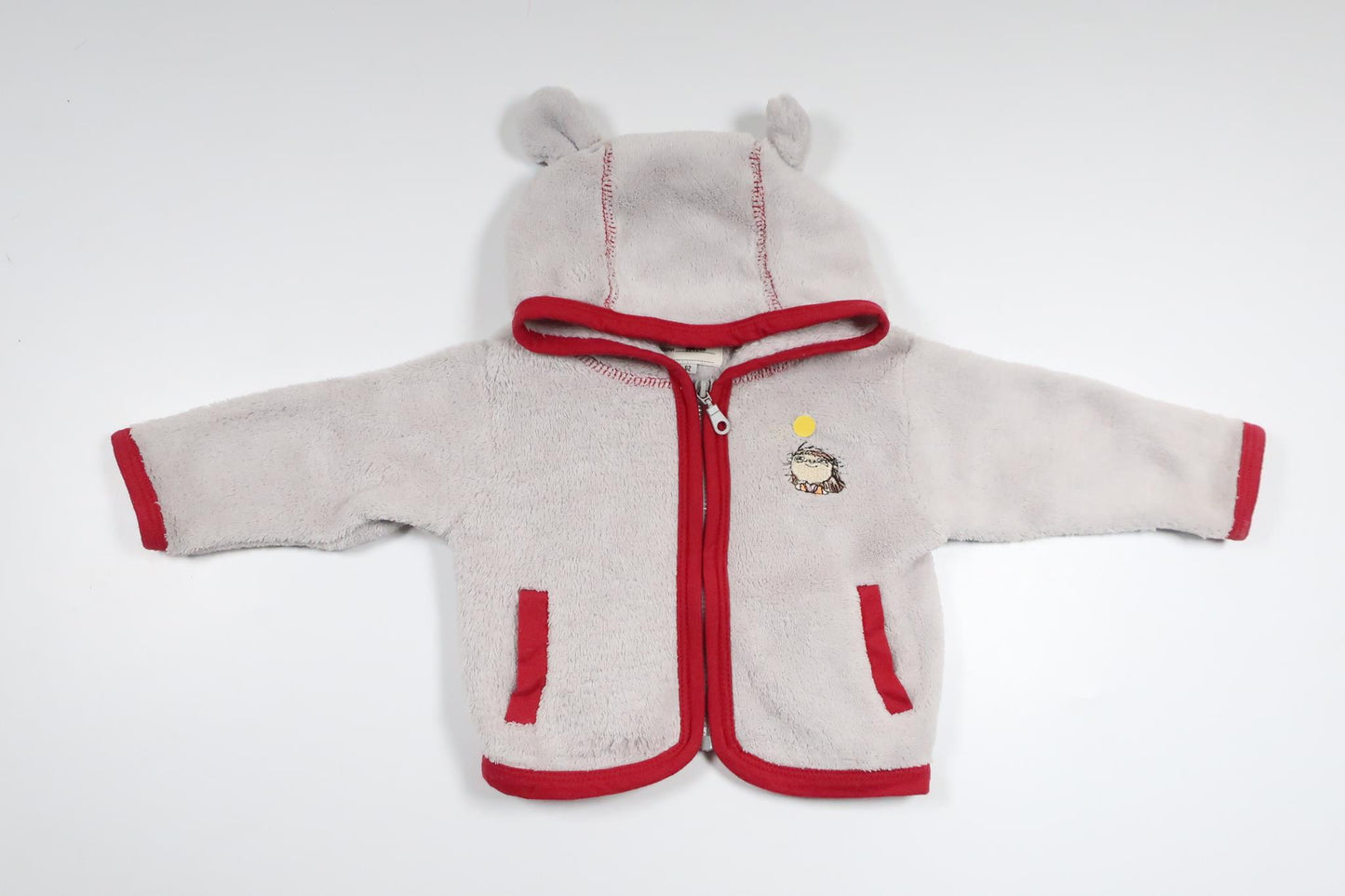 Fleecejakke med hætte fra Alfons Åberg - Størrelse 62 - Grå