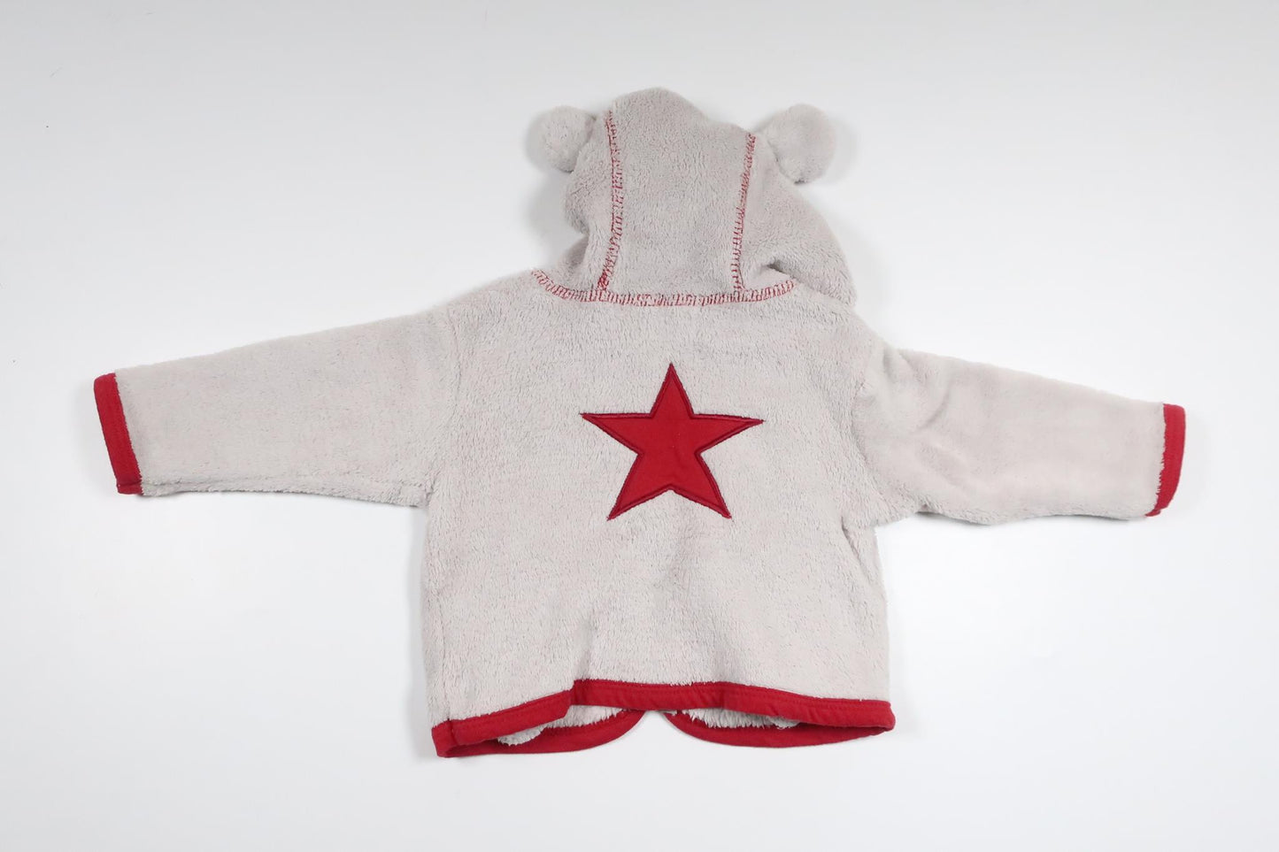 Fleecejakke med hætte fra Alfons Åberg - Størrelse 62 - Grå