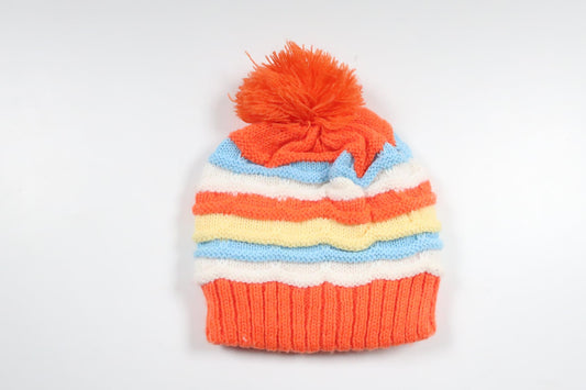 Håndstrikket hue fra Ukendt - Størrelse 56/62 - Orange