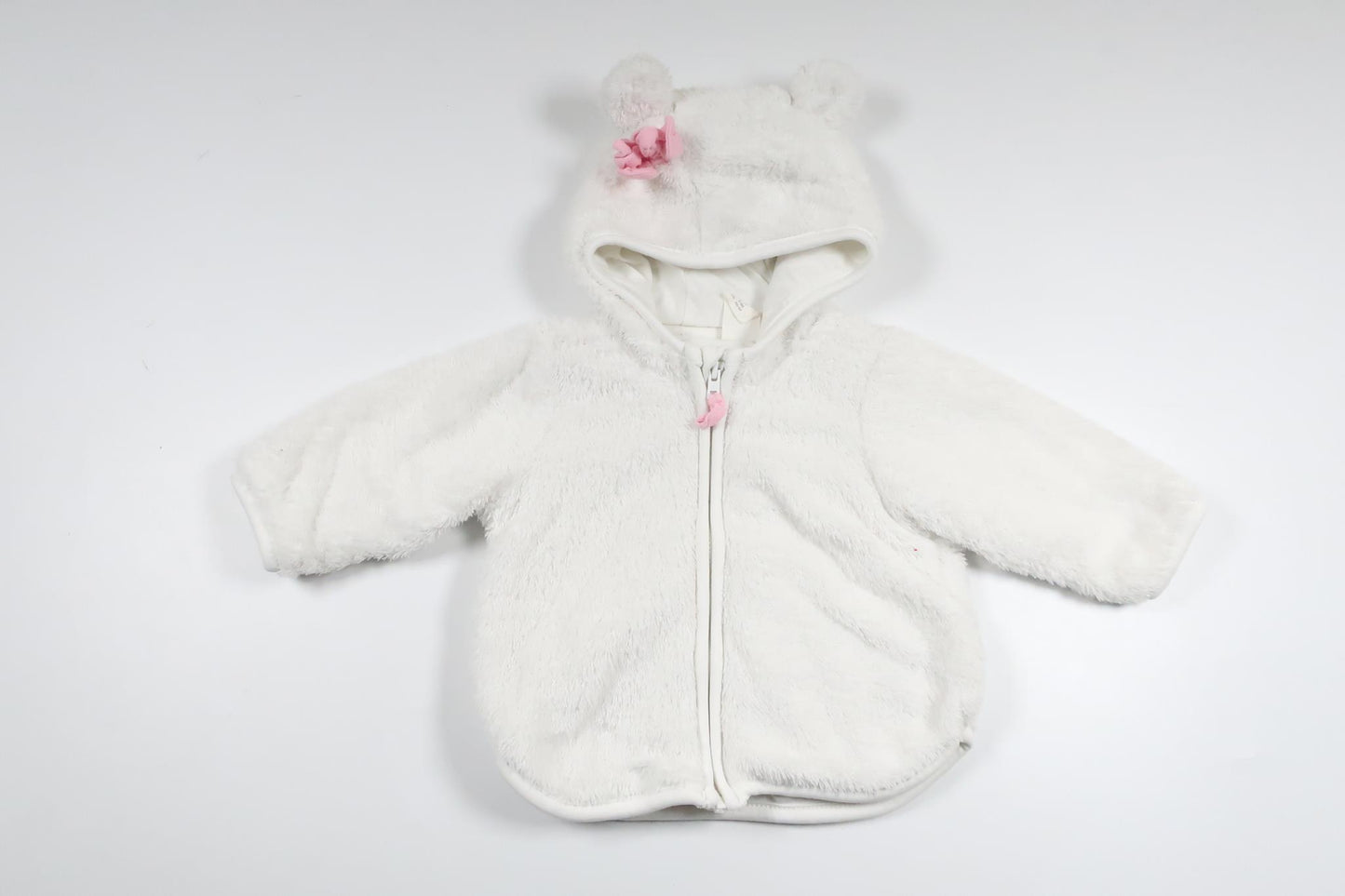 Fleece-hættetrøje fra H&M - Størrelse 62 - Hvid