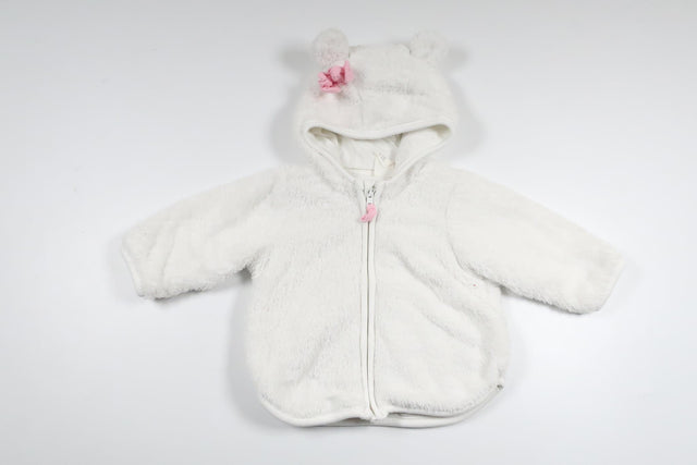 Fleece-hættetrøje fra H&M - Størrelse 62 - Hvid