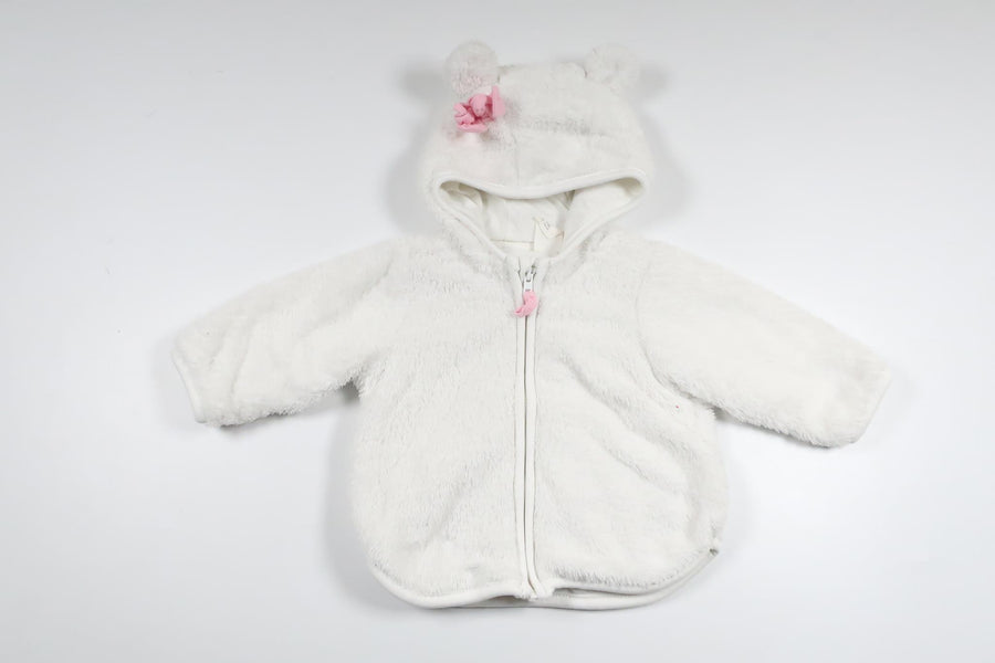 Fleece-hættetrøje fra H&M - Størrelse 62 - Hvid