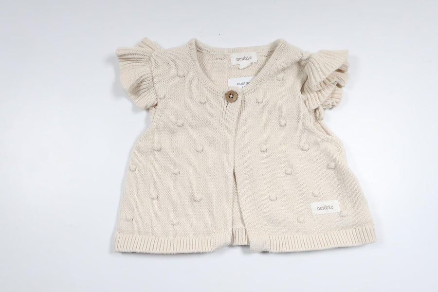 Strikket vest fra Newbie - Størrelse 80 - Off-white