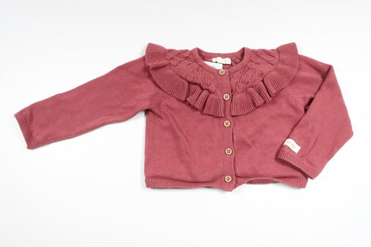 Strikket cardigan fra Newbie - Størrelse 74 - Lilla