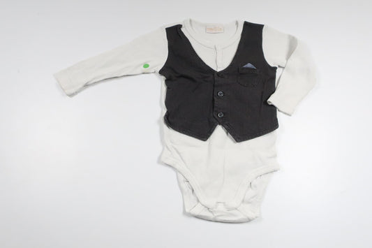 Bodysuit med indbygget vest fra Lindex - Størrelse 74 - Hvid