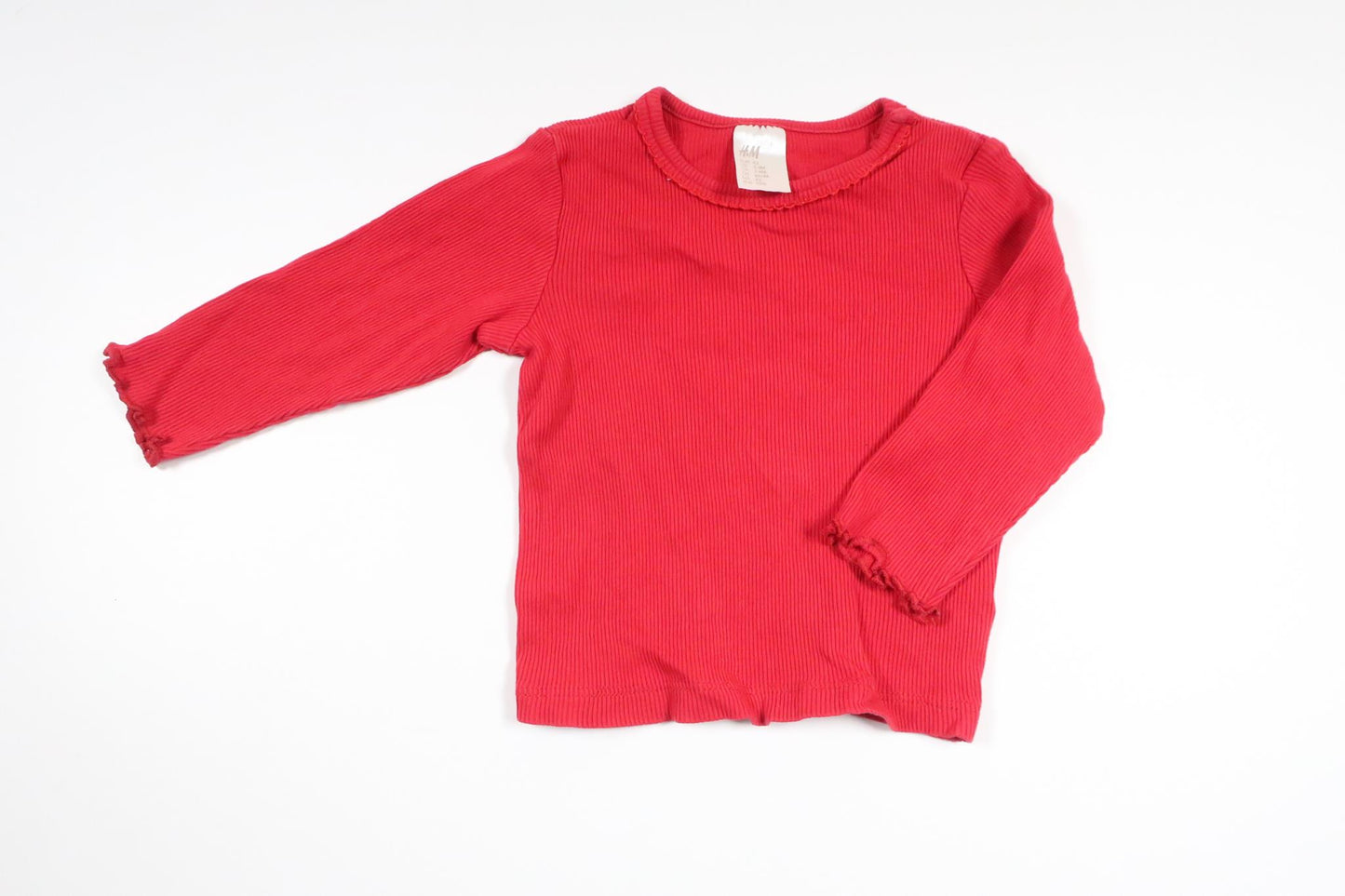 Ribstrikket sweater fra H&M - Størrelse 62 - Rød