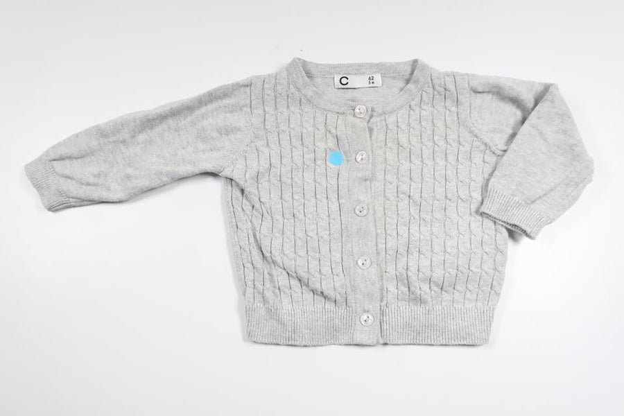 Strikket cardigan fra Cubus - Størrelse 62 - Grå