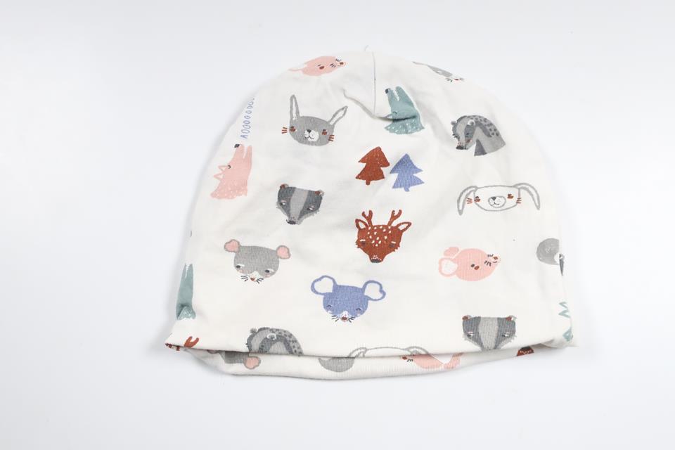 Hue med dyr fra Lindex - Størrelse 38/40 - Hvid