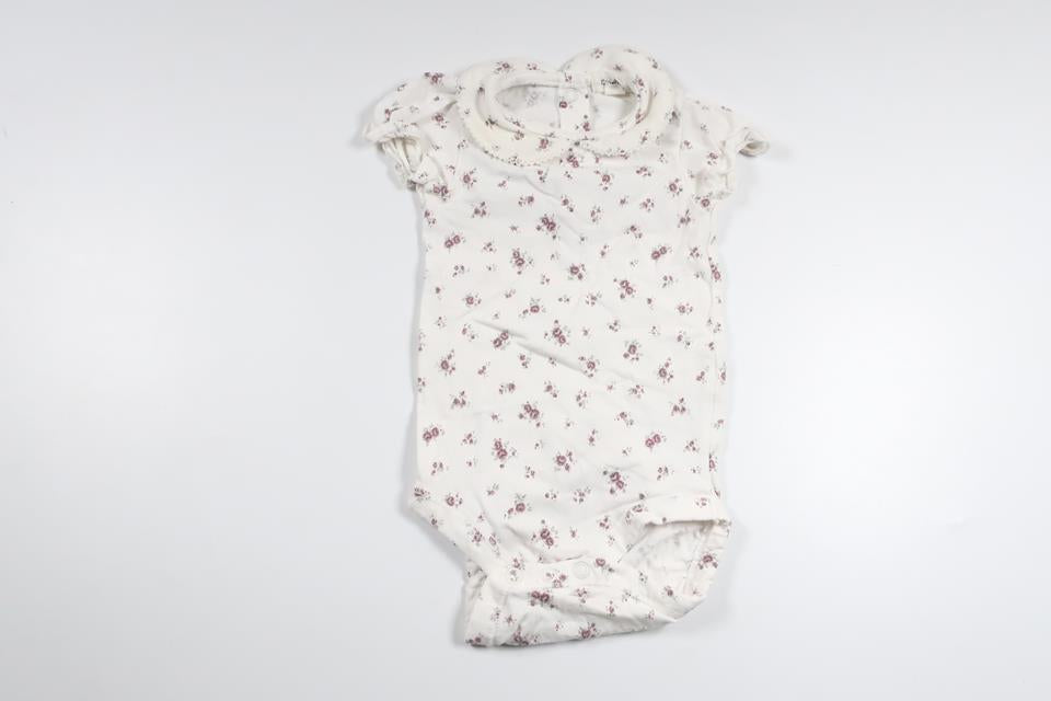 Blomsterbody fra Newbie - Størrelse 68 - Hvid
