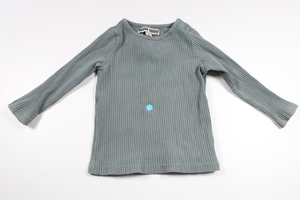 Ribstrikket sweater fra Wai Wai - Størrelse 86 - Blå