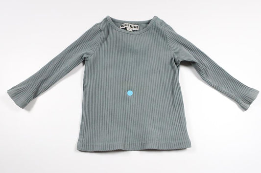 Ribstrikket sweater fra Wai Wai - Størrelse 86 - Blå