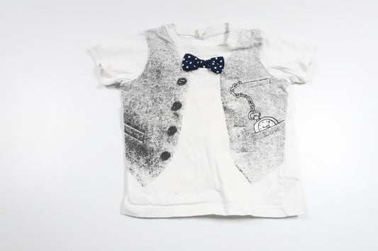 T-shirt fra H&M - Størrelse 74 - Hvid