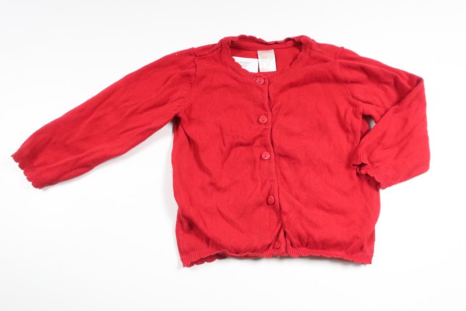Strikket cardigan fra H&M - Størrelse 80 - Rød