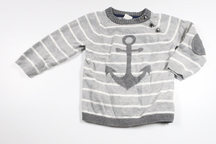 Strikket sweater fra H&M - Størrelse 80 - Grå