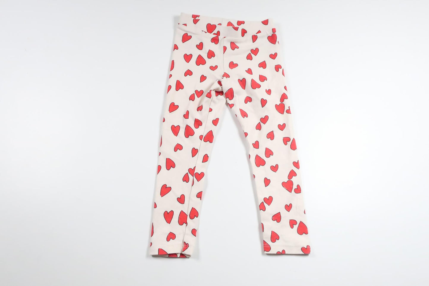 Leggings med hjerter fra H&M - Størrelse 92 - Off-white