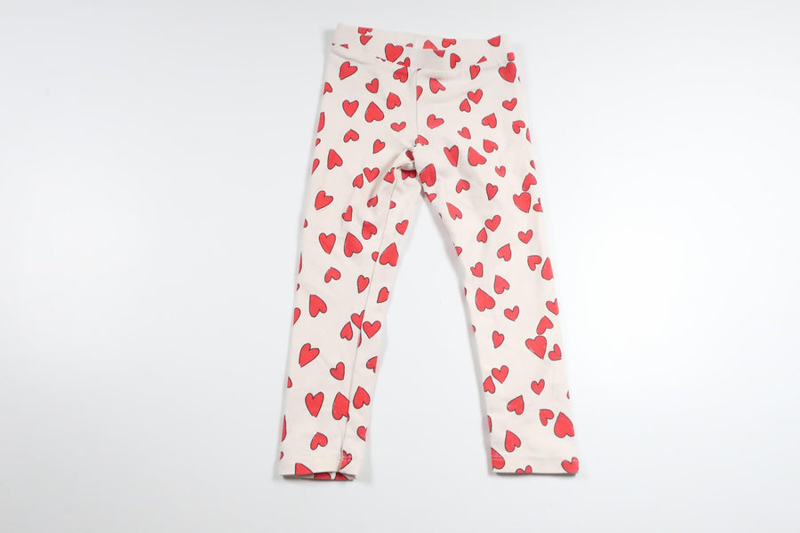 Leggings med hjerter fra H&M - Størrelse 92 - Off-white