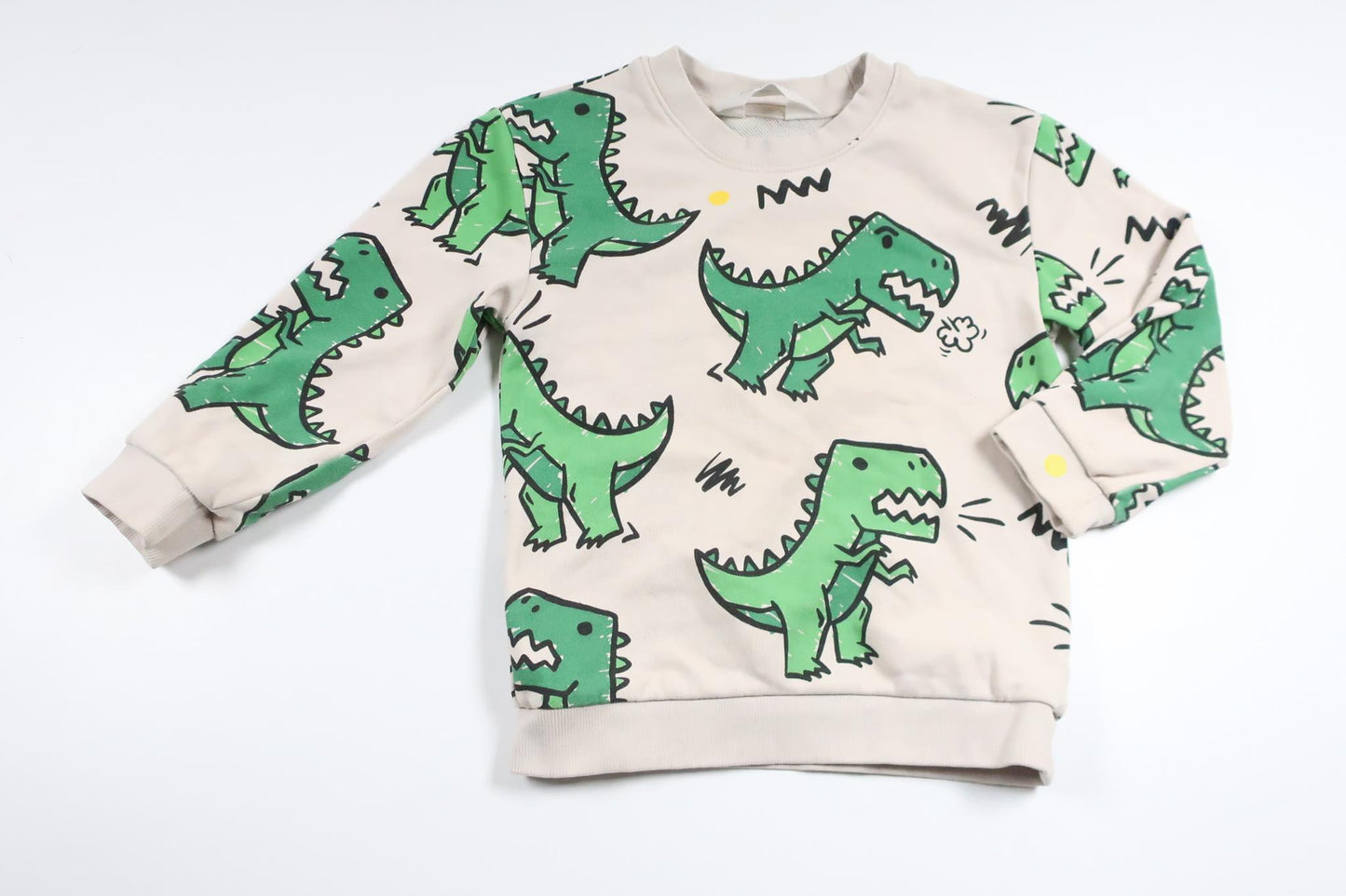 Sweatshirt med dinosaurer fra H&M - Størrelse 98/104 - Beige