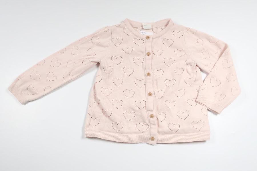 Strikket cardigan fra H&M - Størrelse 86 - Lyserød