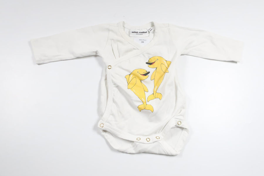Wrap-body fra Mini Rodini - Størrelse 50/56 - Hvid