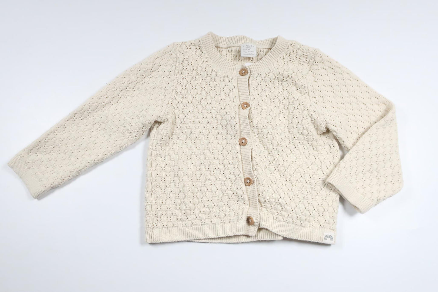 Strikket cardigan fra Lindex - Størrelse 86 - Off-white