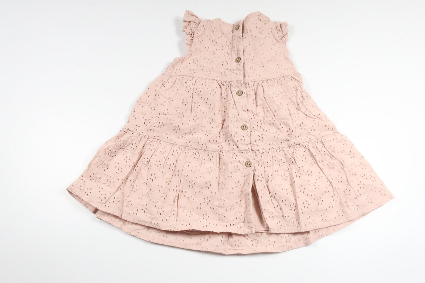 Kjole med broderi fra Newbie - Størrelse 80 - Lyserød