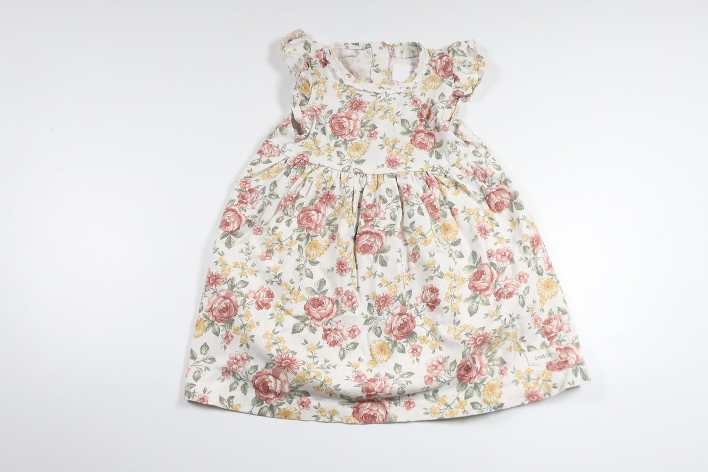 Blomsterkjole fra Newbie - Størrelse 86 - Hvid