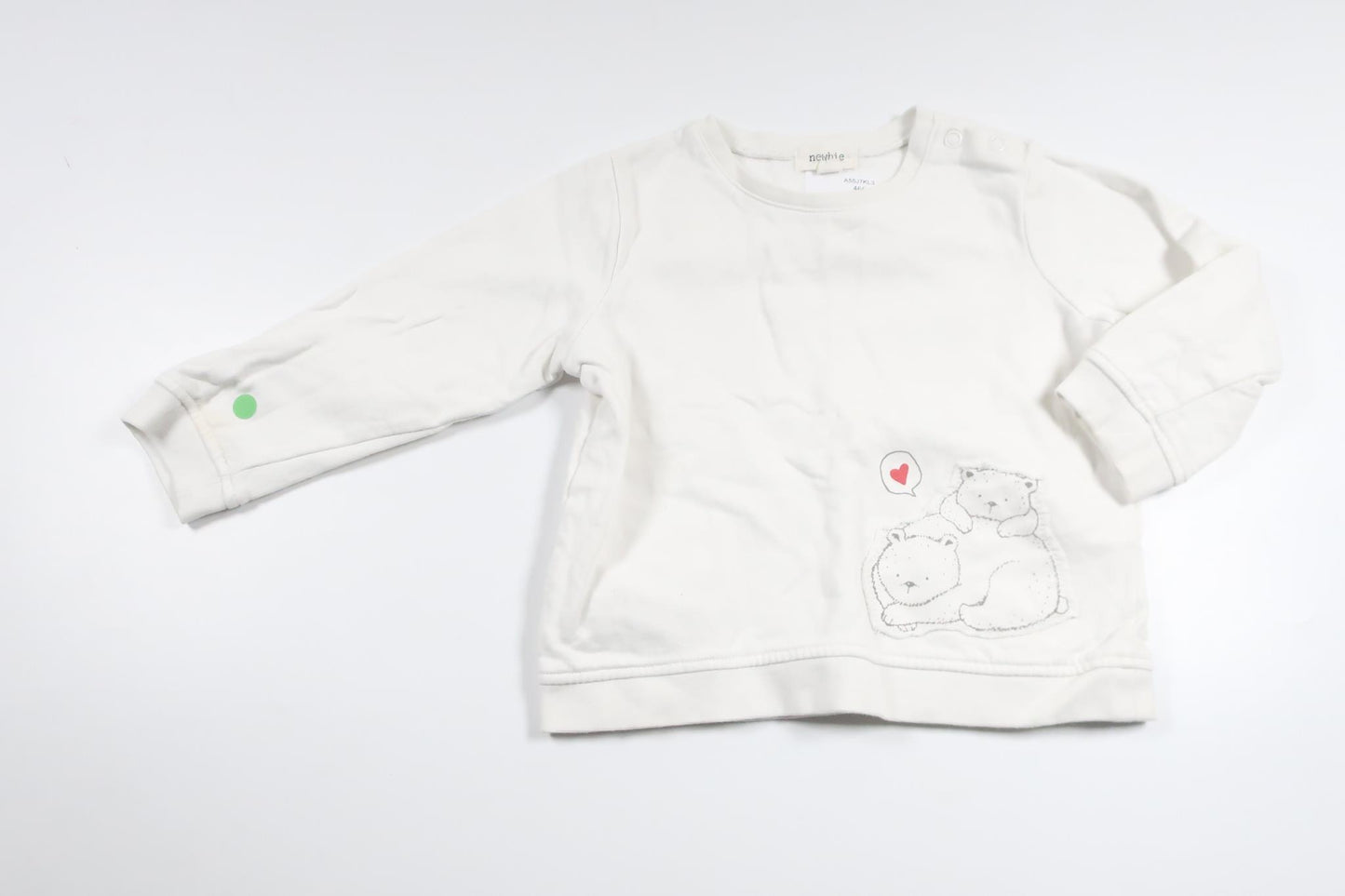 Sweatshirt fra Newbie - Størrelse 80 - Hvid