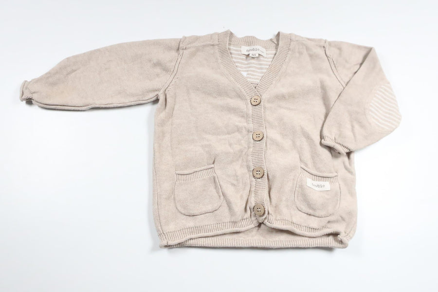 Strikket cardigan fra Newbie - Størrelse 80 - Beige