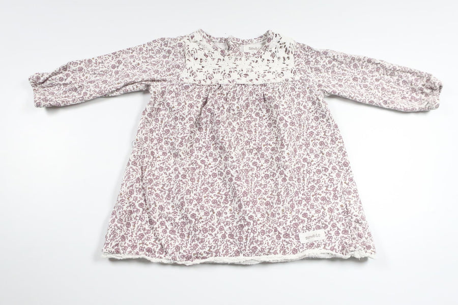 Blomstertunika fra Newbie - Størrelse 68 - Lilla