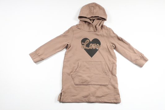Sweatshirtkjole med hætte fra Uniq Mini - Størrelse 92 - Beige