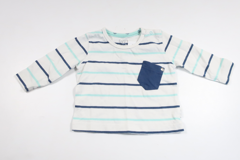 Stribet sweater fra BEBE - Størrelse 62 - Hvid