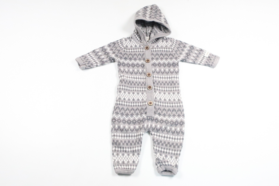 Strikkede overalls fra Newbie - Størrelse 56 - Grå