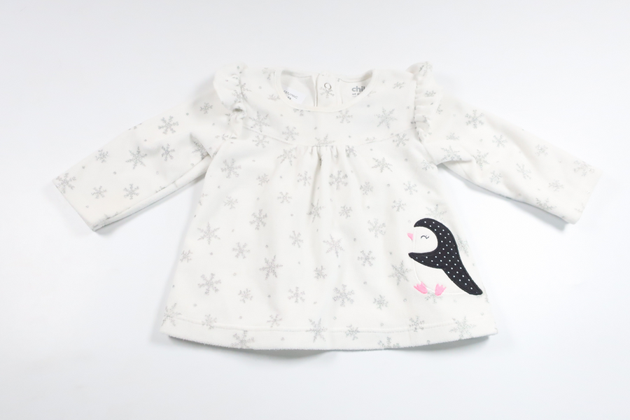 Fleece tunika fra Carter's - Størrelse 62/68 - Off-white