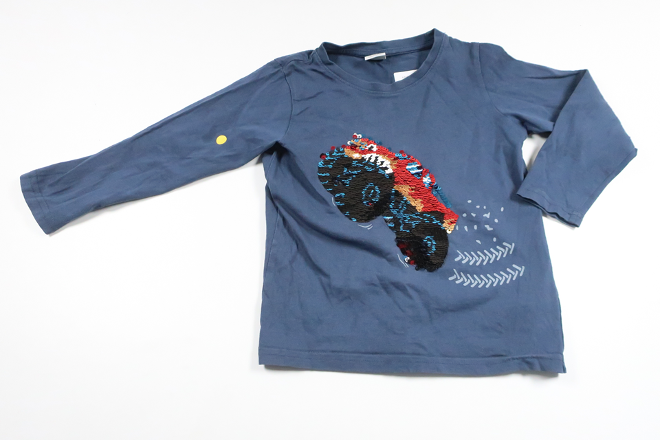 Sweater med vendbare pailletter fra Lindex - Størrelse 104 - Blå