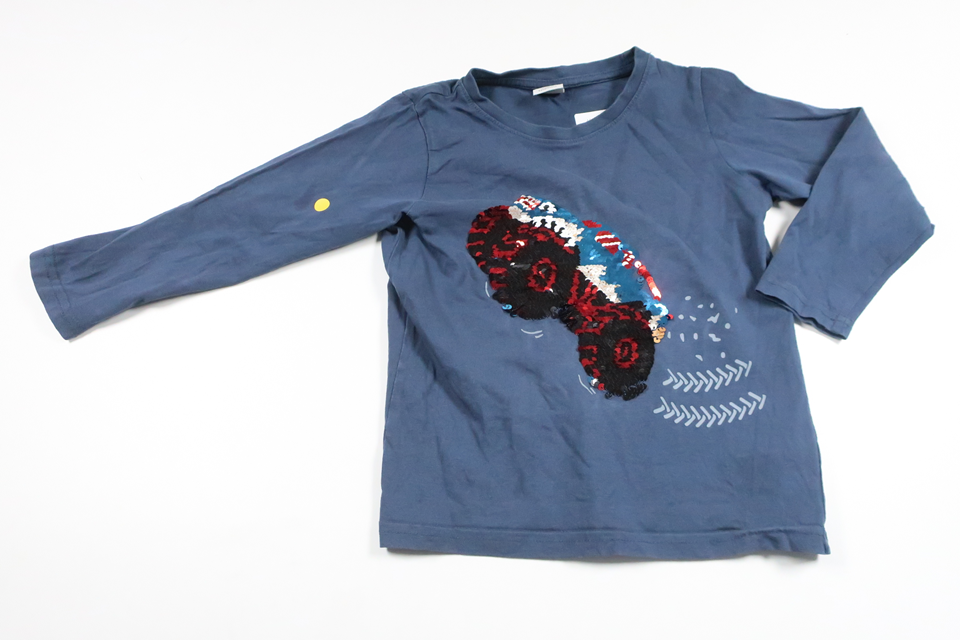 Sweater med vendbare pailletter fra Lindex - Størrelse 104 - Blå