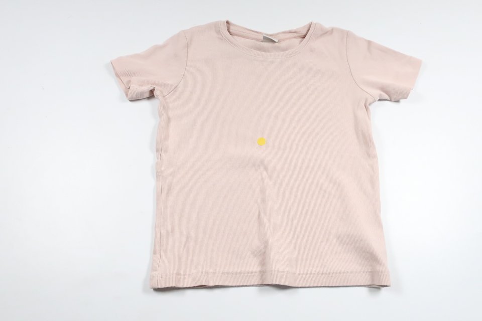 Ribbet t-shirt fra Lindex - Størrelse 116 - Lyserød