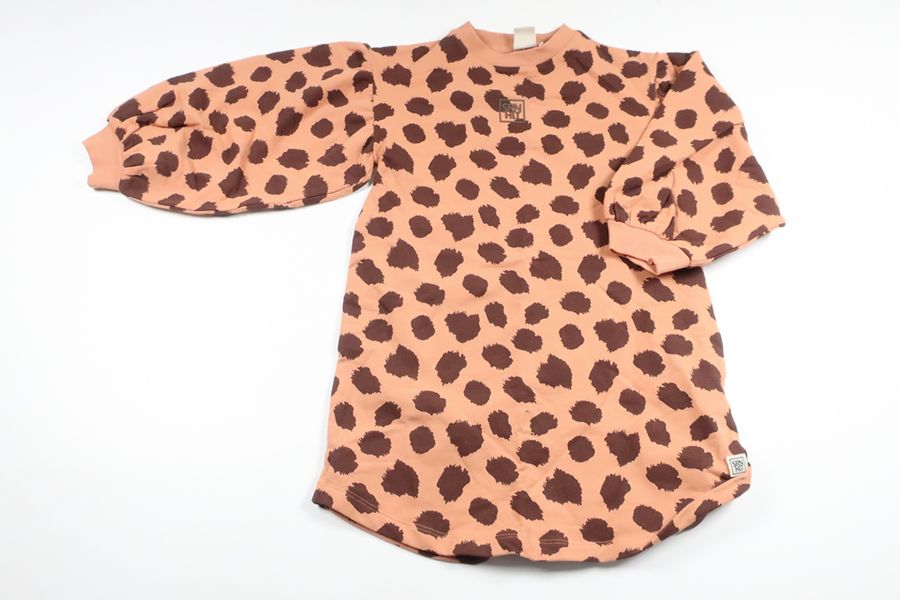 Sweatshirtkjole med ballonærmer fra SRNHLT - Størrelse 110/116 - Orange