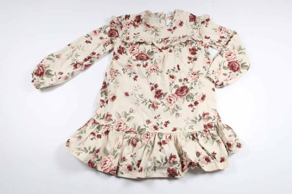 Blomsterkjole fra Newbie - Størrelse 110 - Off-white