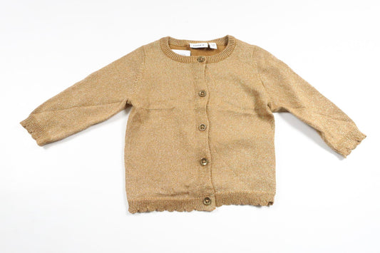 Glitrende cardigan fra Name It - Størrelse 62 - Guld