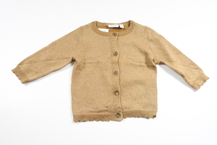 Glitrende cardigan fra Name It - Størrelse 62 - Guld