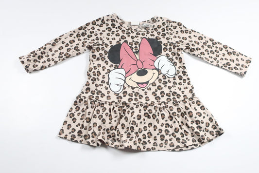 Leopardprintet kjole med Minnie fra H&M - Størrelse 74 - Beige