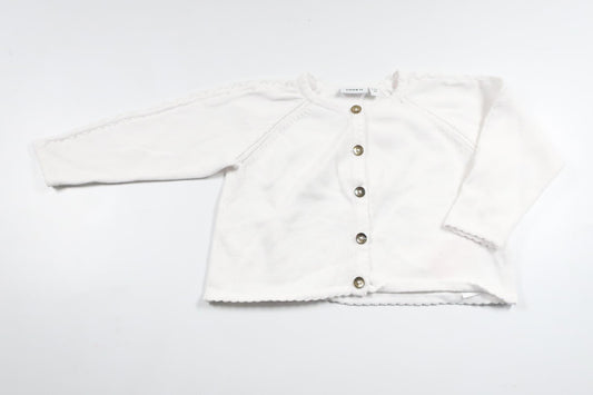 Strikket cardigan fra Name It - Størrelse 74 - Hvid