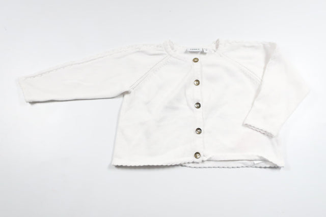 Strikket cardigan fra Name It - Størrelse 74 - Hvid