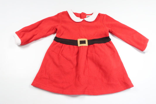 Julemandskjole i fleece fra H&M - Størrelse 74/80 - Rød