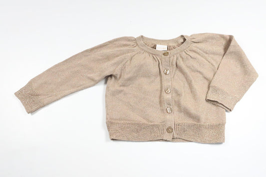 Glitrende cardigan fra Lindex - Størrelse 74 - Guld